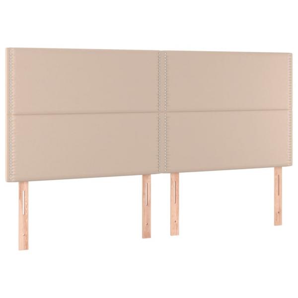 LED Kopfteil Cappuccino-Braun 160x5x118/128cm Kunstleder