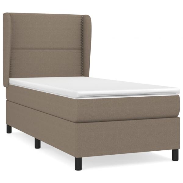 Boxspringbett mit Matratze Taupe 90x200 cm Stoff