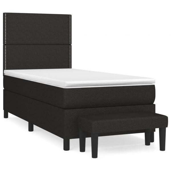 Boxspringbett mit Matratze Schwarz 90x190 cm Stoff