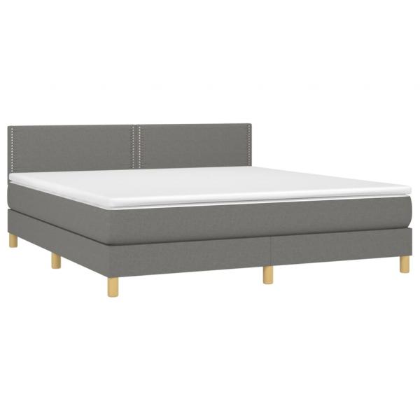 Boxspringbett mit Matratze Dunkelgrau 180x200 cm Stoff