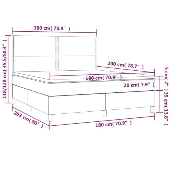 Boxspringbett Matratze Cappuccino-Braun 180x200 cm Kunstleder