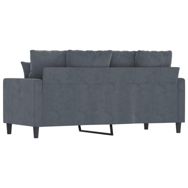 2-Sitzer-Sofa Dunkelgrau 140 cm Samt