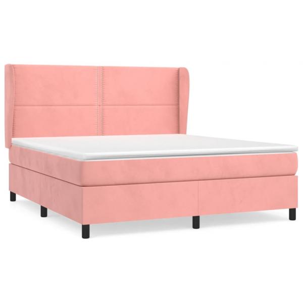 Boxspringbett mit Matratze Rosa 160x200 cm Samt