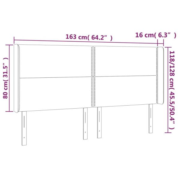 Kopfteil mit Ohren Dunkelbraun 163x16x118/128 cm Stoff