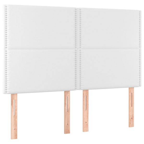 LED Kopfteil Weiß 144x5x118/128 cm Kunstleder