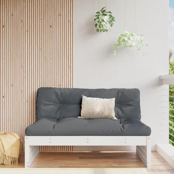 ARDEBO.de - Garten-Mittelsofa Weiß 120x80 cm Massivholz Kiefer