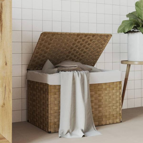 ARDEBO.de - Wäschekorb mit Deckel 55,5x35x34 cm Poly Rattan