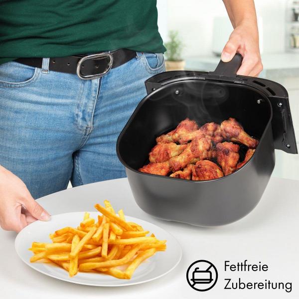 Proficook PC-FR 1239 H Heißluft-Fritteuse, XXL, 5,5 L, Cool Touch-Griff, schwarz/edelstahl