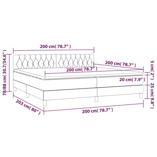 Boxspringbett mit Matratze & LED Blau 200x200 cm Stoff