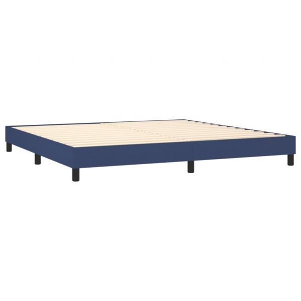 Boxspringbett mit Matratze & LED Blau 200x200 cm Stoff