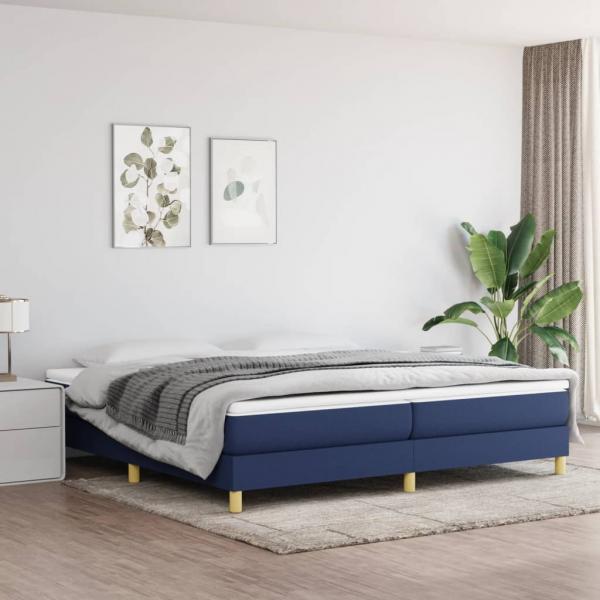 ARDEBO.de - Boxspringbett mit Matratze Blau 200x200 cm Stoff