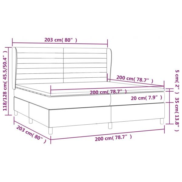 Boxspringbett mit Matratze Blau 200x200 cm Stoff