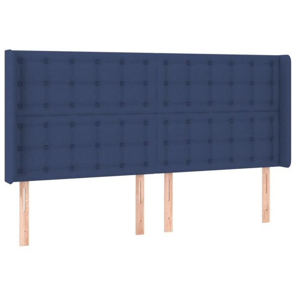 Boxspringbett mit Matratze & LED Blau 200x200 cm Stoff