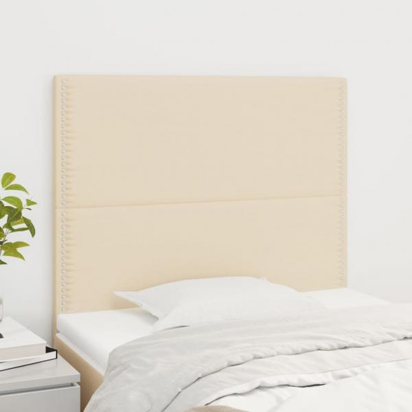 ARDEBO.de - Kopfteile 2 Stk. Creme 100x5x78/88 cm Stoff