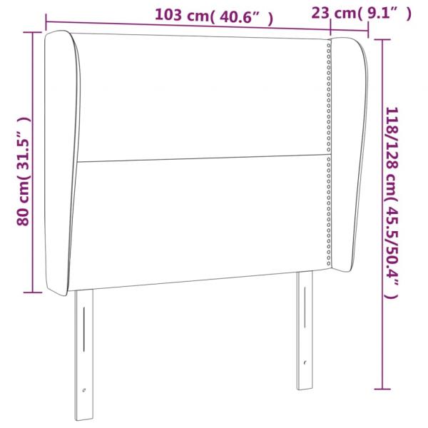 Kopfteil mit Ohren Creme 103x23x118/128 cm Stoff