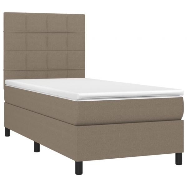 Boxspringbett mit Matratze Taupe 80x200 cm Stoff