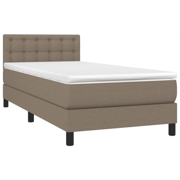 Boxspringbett mit Matratze & LED Taupe 80x200 cm Stoff