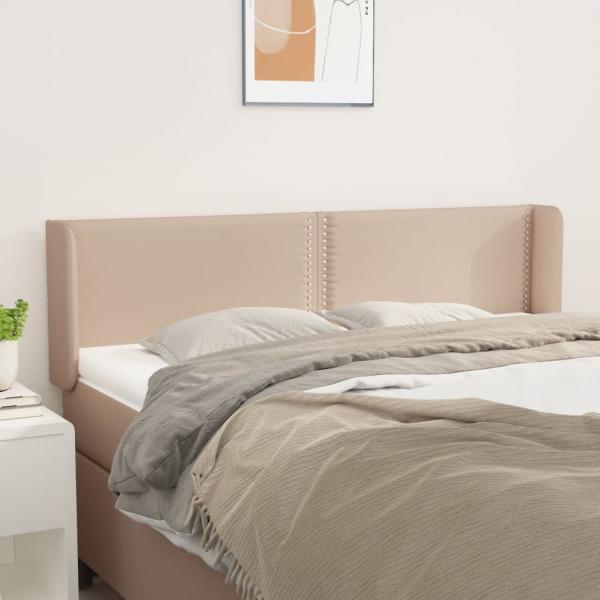 ARDEBO.de - Kopfteil mit Ohren Cappuccino-Braun 147x16x78/88 cm Kunstleder