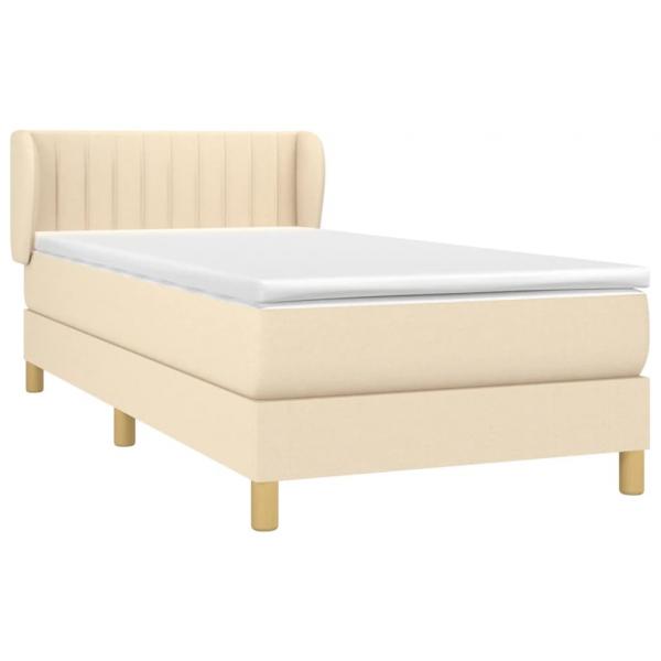 Boxspringbett mit Matratze Creme 90x190 cm Stoff