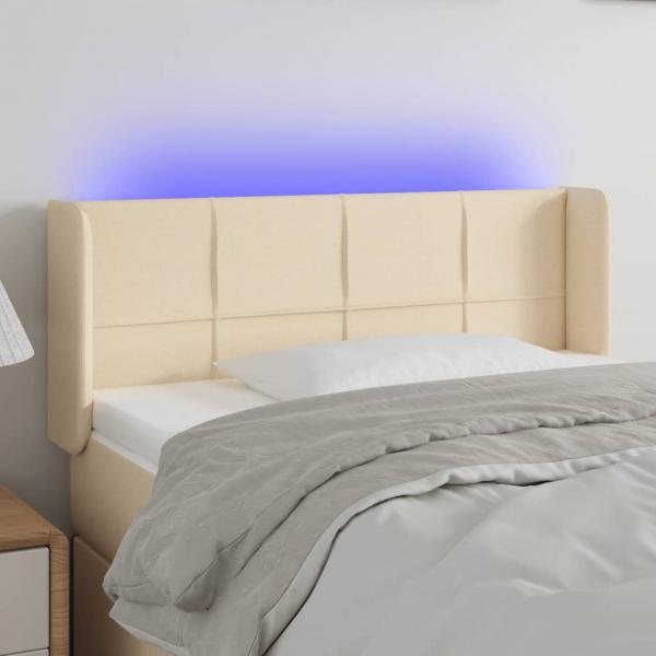 ARDEBO.de - LED Kopfteil Creme 83x16x78/88 cm Stoff