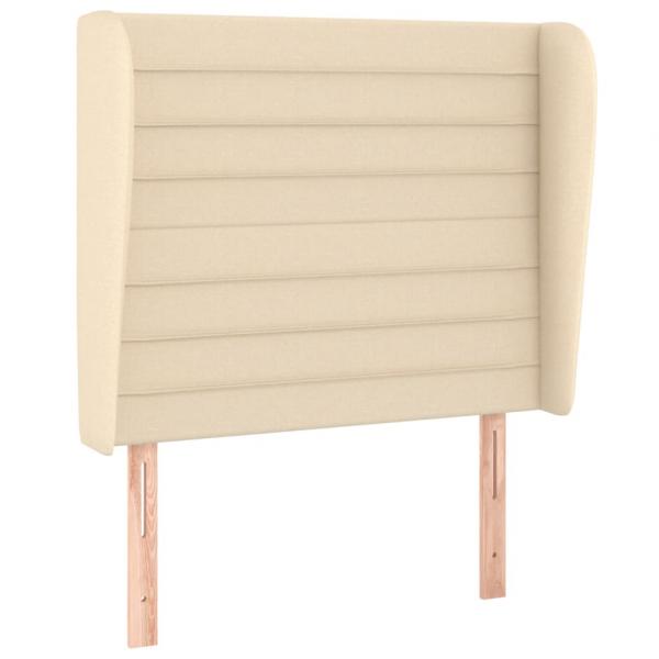 Boxspringbett mit Matratze Creme 90x190 cm Stoff