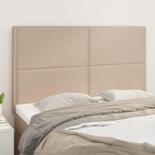 ARDEBO.de - Kopfteile 4 Stk. Cappuccino-Braun 72x5x78/88 cm Kunstleder