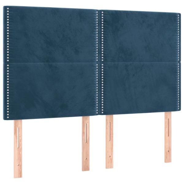 Kopfteile 4 Stk. Dunkelblau 72x5x78/88 cm Samt