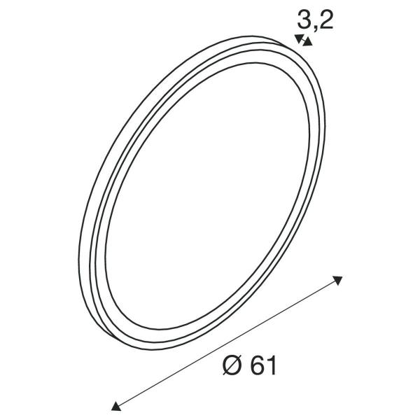 SLV TRUKKO 60 Spiegel-Wandaufbauleuchte, rund Ø 60 cm, IP44, chrom, schwarzer Rand (1007201)