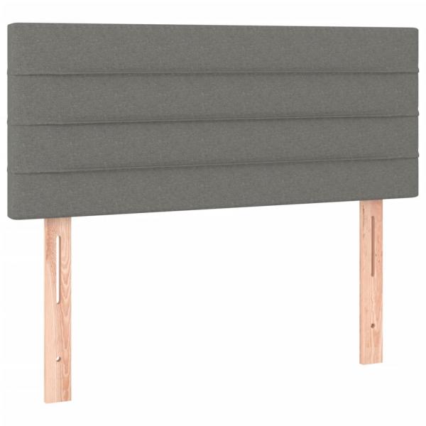 Boxspringbett mit Matratze & LED Dunkelgrau 90x190 cm Stoff