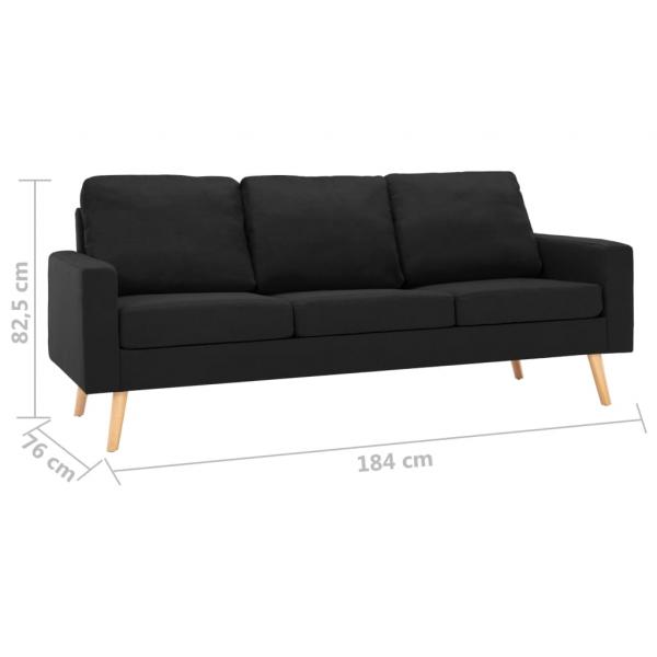 3-Sitzer-Sofa Schwarz Stoff