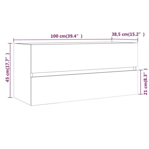 Waschbeckenunterschrank Grau Sonoma 100x38,5x45cm Holzwerkstoff