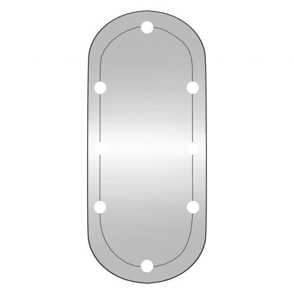 Wandspiegel mit LED-Leuchten 35x80 cm Glas Oval