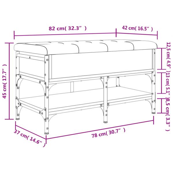 Schuhbank Schwarz 82x42x45 cm Holzwerkstoff