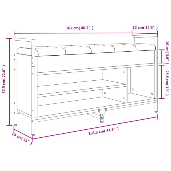 Schuhbank Braun Eichen-Optik 105,5x32x57,5 cm Holzwerkstoff