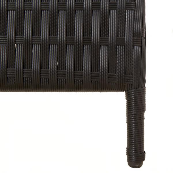 Paravent 3-tlg. Schwarz Poly Rattan