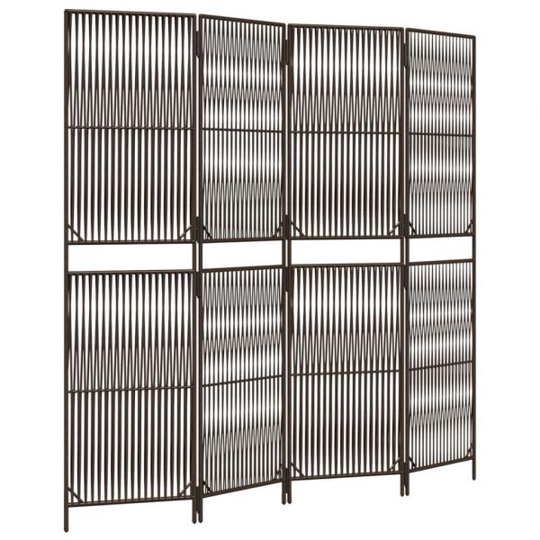 Paravent 4-tlg. Braun Poly Rattan