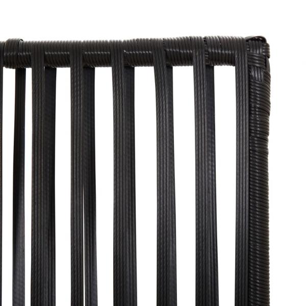 Paravent 5-tlg. Schwarz Poly Rattan