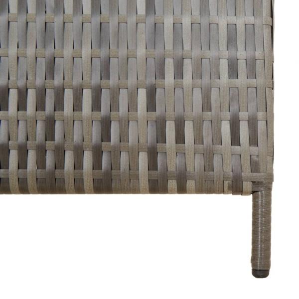 Paravent 6-tlg. Grau Poly Rattan