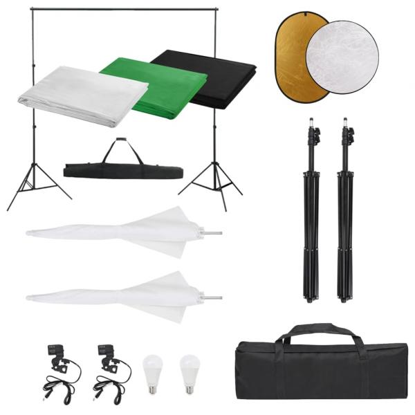 ARDEBO.de - Fotostudio-Set mit Beleuchtung, Hintergrund und Reflektor