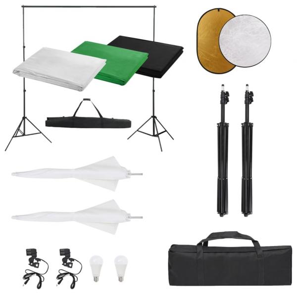 ARDEBO.de - Fotostudio-Set mit Beleuchtung, Hintergrund und Reflektor