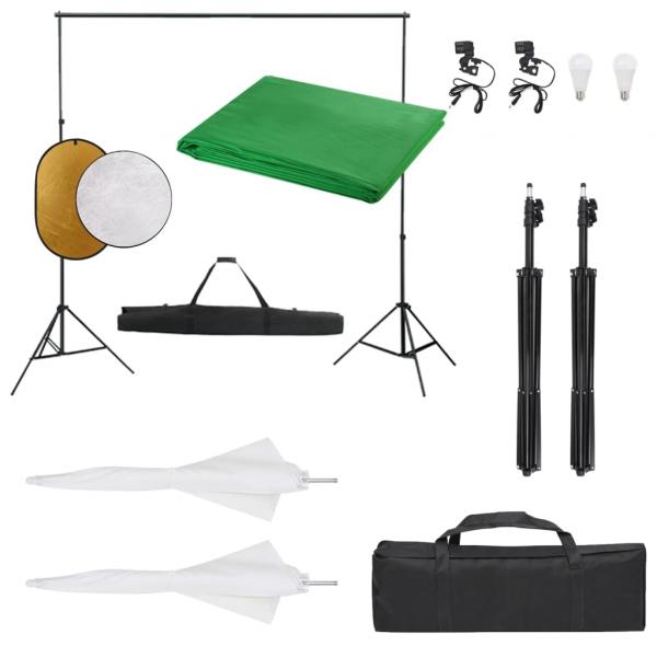 ARDEBO.de - Fotostudio-Set mit Beleuchtung, Hintergrund und Reflektor