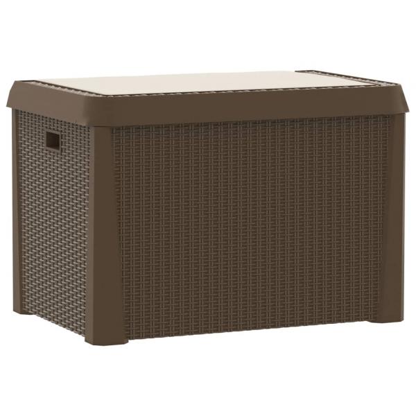 Gartentruhe mit Sitzkissen Braun 125 L PP