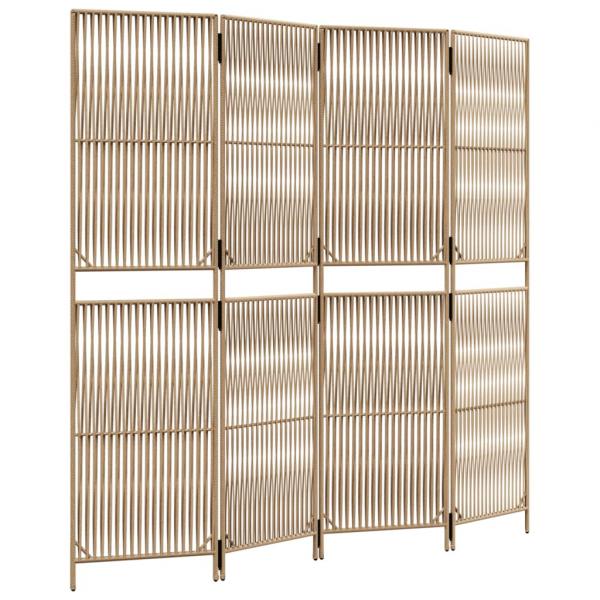 Paravent 4-tlg. Beige Poly Rattan