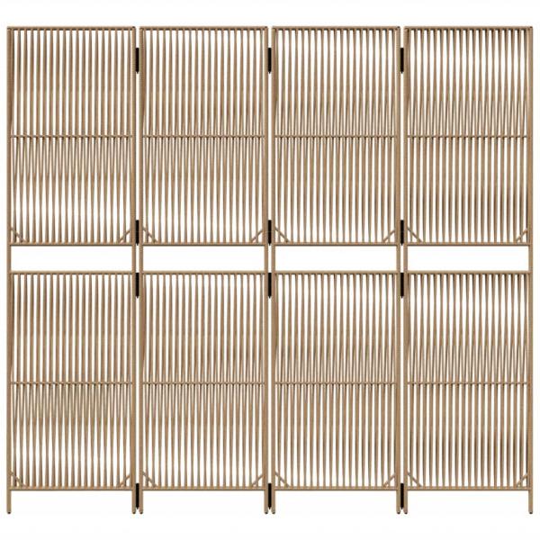 Paravent 4-tlg. Beige Poly Rattan