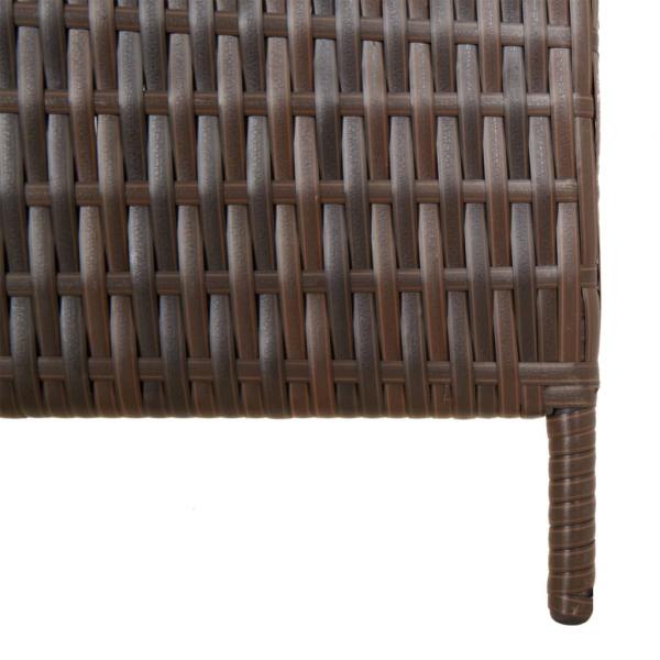 Paravent 6-tlg. Braun Poly Rattan