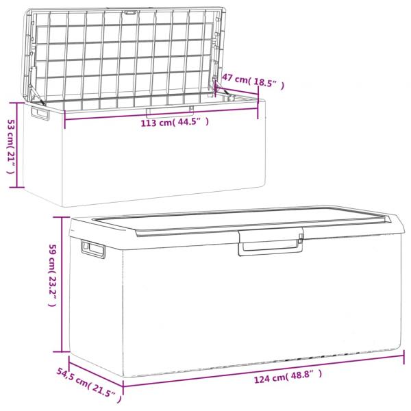 Gartentruhe mit Sitzkissen Braun 350 L PP