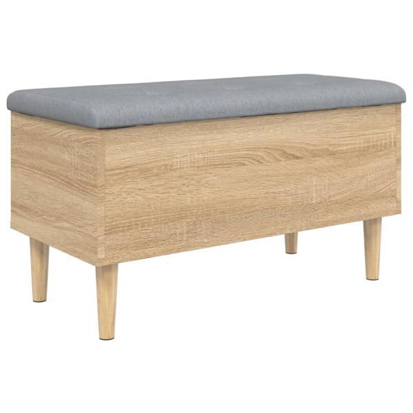 Sitzbank mit Stauraum Sonoma-Eiche 82x42x46 cm Holzwerkstoff