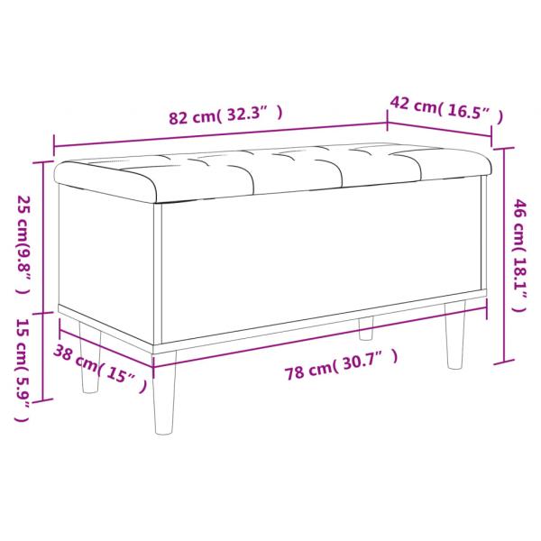 Sitzbank mit Stauraum Sonoma-Eiche 82x42x46 cm Holzwerkstoff