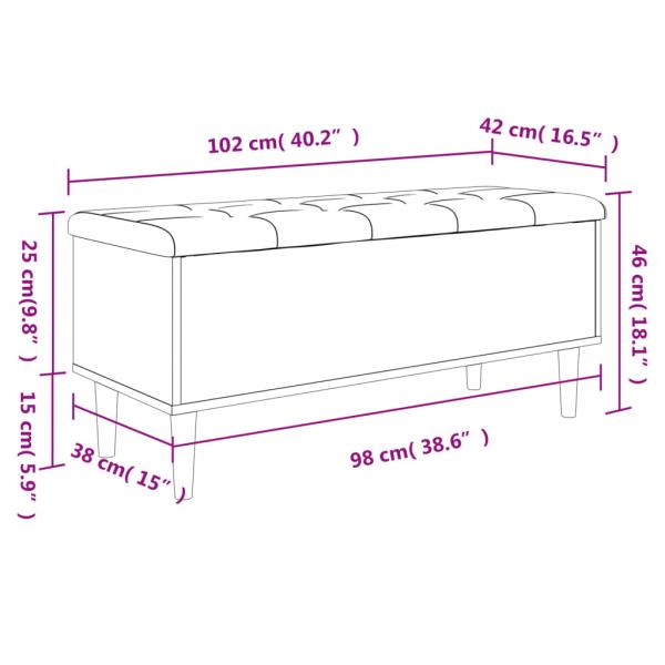 Sitzbank mit Stauraum Weiß 102x42x46 cm Holzwerkstoff