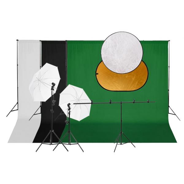 ARDEBO.de - Fotostudio-Set mit Leuchten, Hintergrund und Reflektor